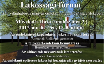 Lakossági fórum és gyűjtés az esztergomi II. világháborús magyar emlékmű megvalósításáért