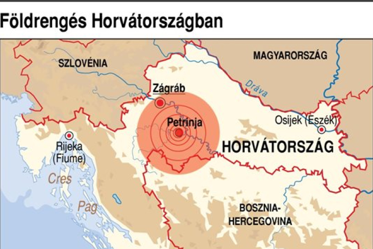 Elenyésző számú kárt jelentettek Magyarországon a horvát földrengés után