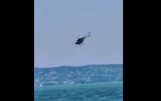 A Balatonba zuhant egy rendőrségi helikopter  - Videó