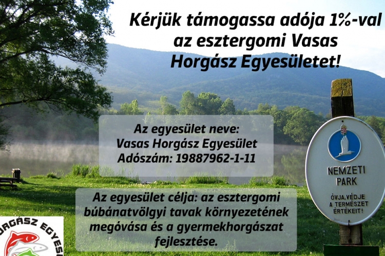 1 százalék a Vasas Horgászegyesületnek