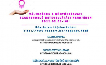 Holnaptól változások lépnek életbe a Vaszary Kolos Kórház nőgyógyászati szakrendelésében