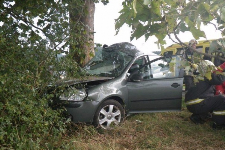 Fának csapódott egy autó a 11-esen – Súlyos sérültje van a balesetnek