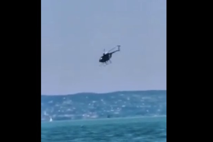 A Balatonba zuhant egy rendőrségi helikopter  - Videó