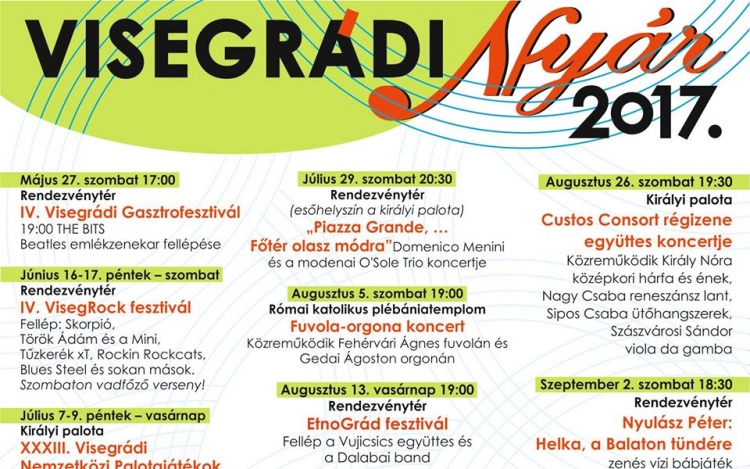 Gasztrofesztivál, VisegRock, koncertek és színes programok Visegrádon a nyáron