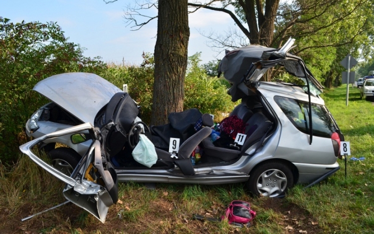 Halálos autóbaleset Nagyigmándnál – család ütközött egy fának