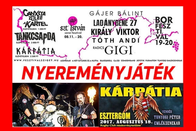 Sorsoltunk! Megvannak a Tankcsapda és Kárpátia koncert belépőinek a nyertesei!