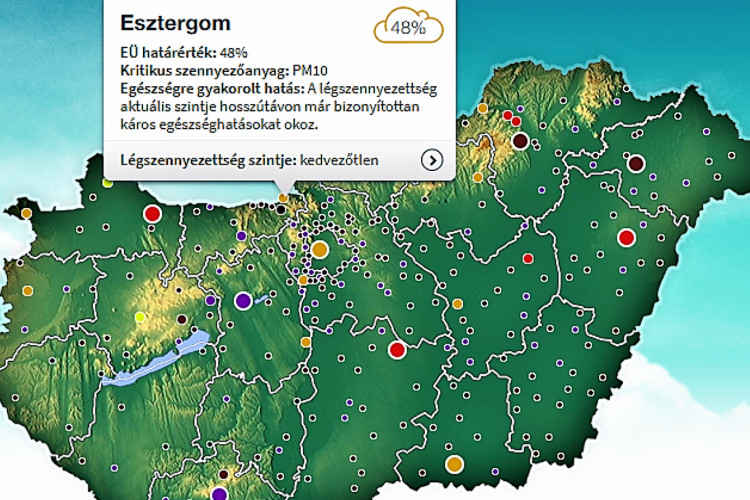 A szálló por miatt kifogásolt a levegőminőség Esztergomban és Dorogon