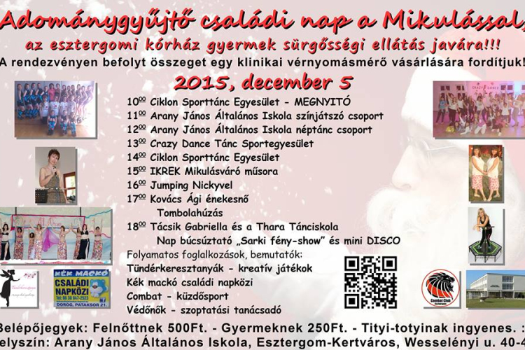 Adománygyűjtő családi nap a Mikulással Esztergomban